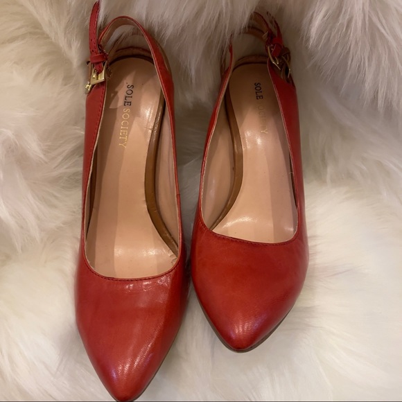 Sole Society Womens dual strap stiletto heel in red - Picture 4 of 9